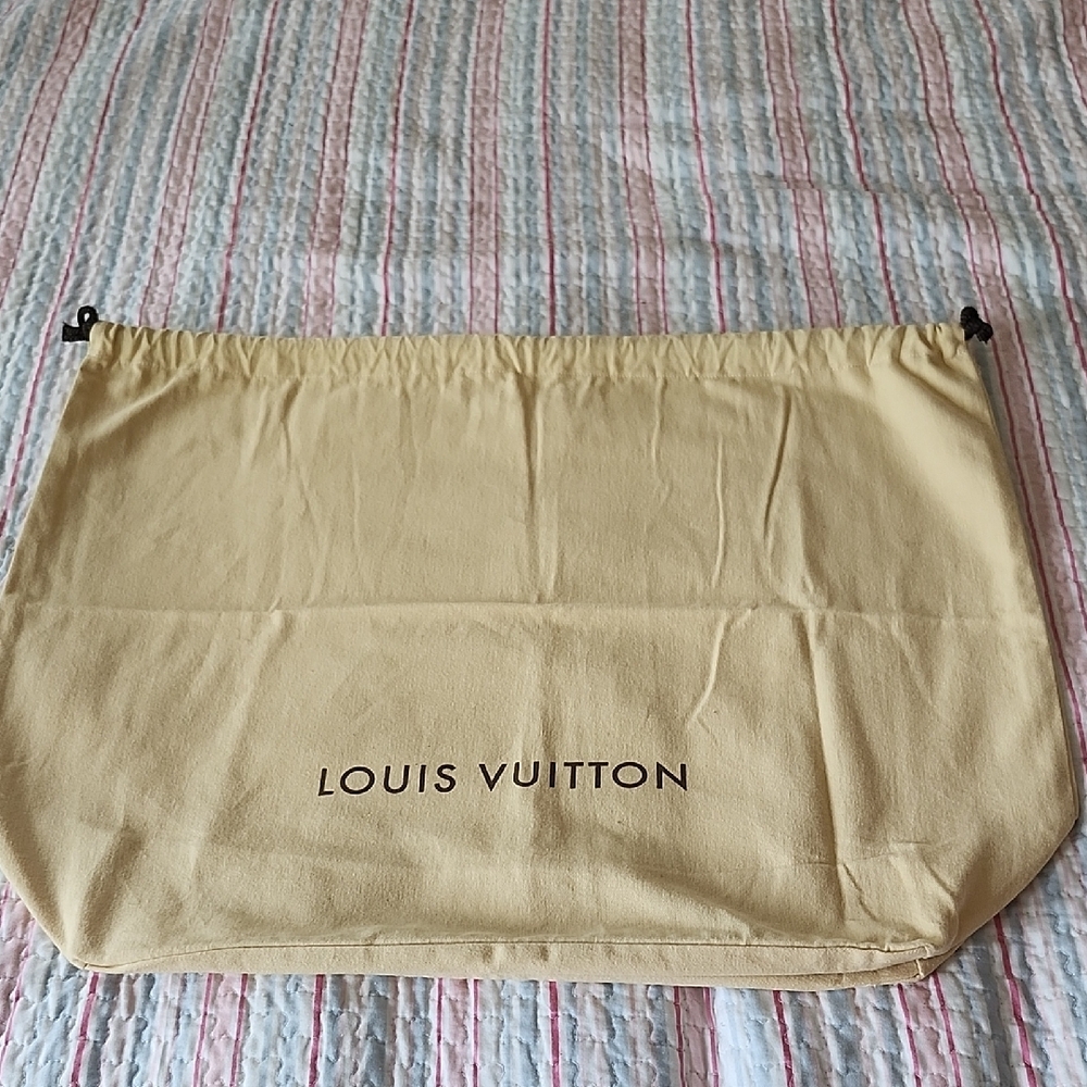 Louis Vuitton tan and pink canvas bag